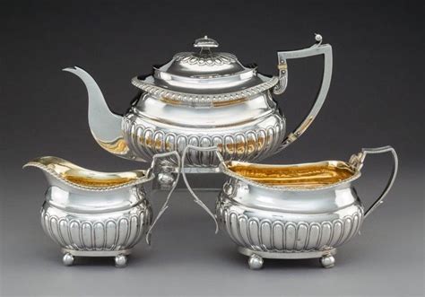 Georgian Antique Sterling Silver Tea Set. Edinburgh 1813. Excellent ...