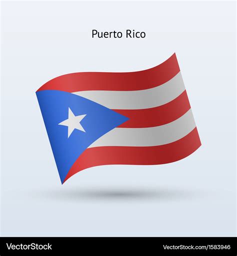 Puerto rico flag waving form Royalty Free Vector Image