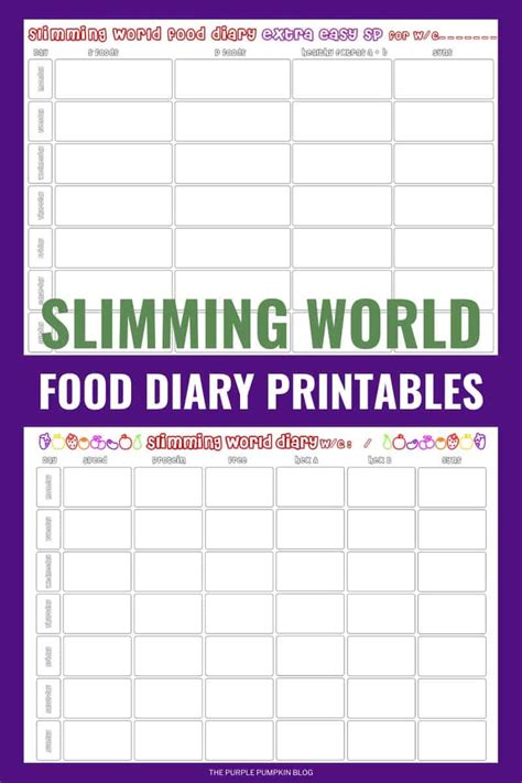 Slimming World Food Diary Printable & Meal Planner Printable