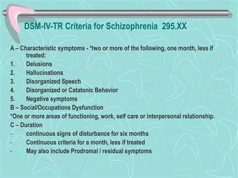 PPT - DSM-IV TR Schizophrenia & Other Psychotic Disorders PowerPoint Presentation - ID:3303436