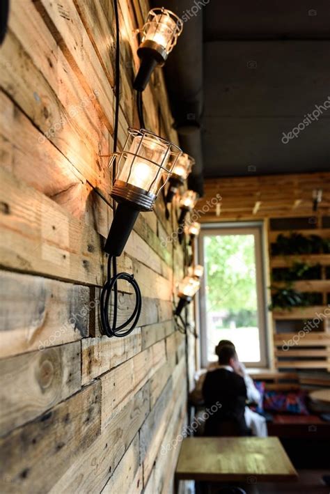 Interior wooden cafe Stock Photo by ©Andreua 94681654