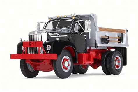 Mack B-61 Single Axle Dump Truck, Black & Red - First Gear 19-4087 - 1/34 Scale Diecast Model ...