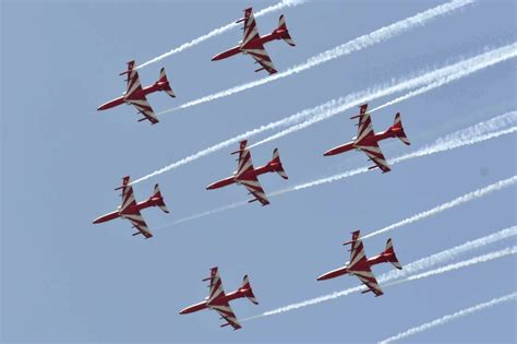 Surya Kiran Formation Aerobatic Team (SKAT) show off their skills