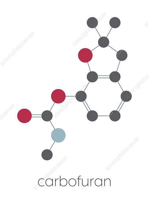 Carbofuran carbamate pesticide molecule, illustration - Stock Image ...