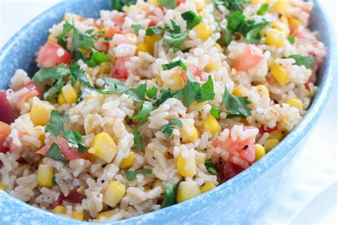 Corn and Tomato Rice Salad - Healthy and ready in 15 minutes!