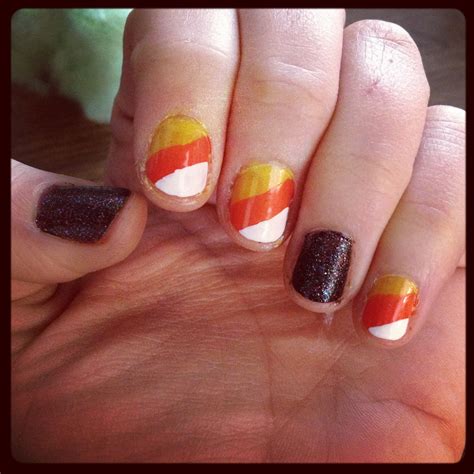 Candy corn Halloween nails | Halloween nails, Nail candy, Autumn nails