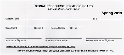 Signature Card | Registrar | Allegheny College