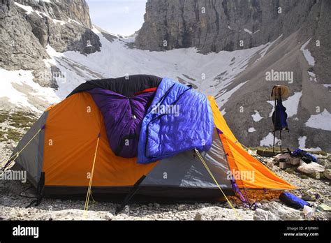 camping in the Dolomites Stock Photo - Alamy