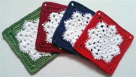 Crocheted snowflake coasters for Christmas crochet coasters