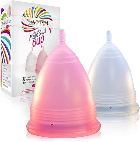 Talisi Menstrual Cups Set of 2 Period Cup Reusable Small Large Sizes Silicone Soft Cups Regular ...