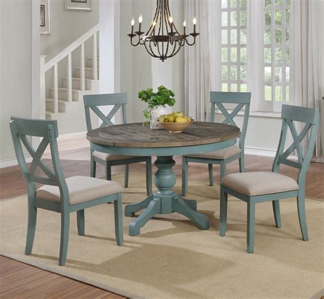 Prato 5-Piece Round Dining Table Set with Cross Back Chairs – Roundhill ...