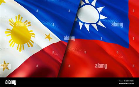 Philippines and Taiwan flags. 3D Waving flag design. Philippines Taiwan flag, picture, wallpaper ...