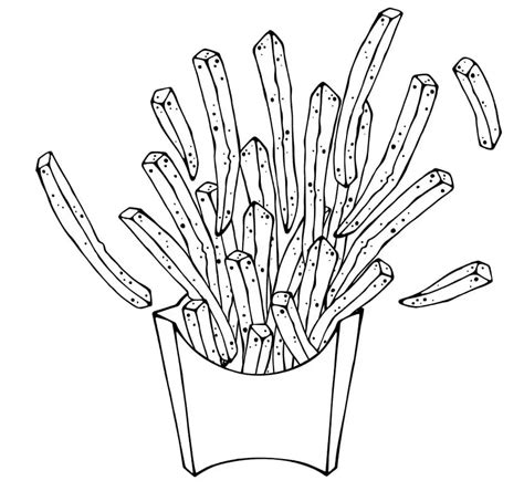 Free French Fries Coloring Page - Free Printable Coloring Pages for Kids