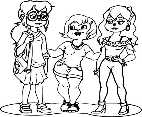 The Chipettes Alvin And The Chipmunks Coloring Page | Wecoloringpage.com