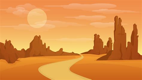 fancy desert cartoon landscape background illustration 7984560 Vector Art at Vecteezy