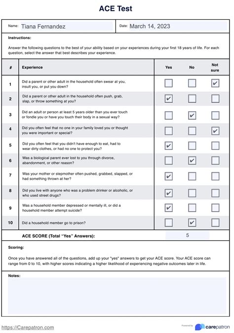 ACE Test & Example | Free PDF Download