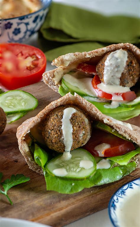 Lebanese Falafel Pita Pocket sandwich - My Tasty Curry