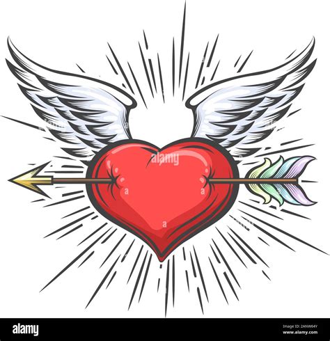 Heart With Arrow Tattoo, Heart With Arrow Tattoo Stock Grafiken Clipart ...