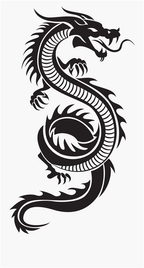 Chinese Dragon Art Black And White