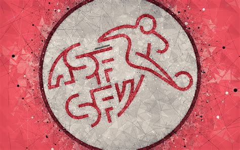 Switzerland national football team geometric art, logo, red abstract ...