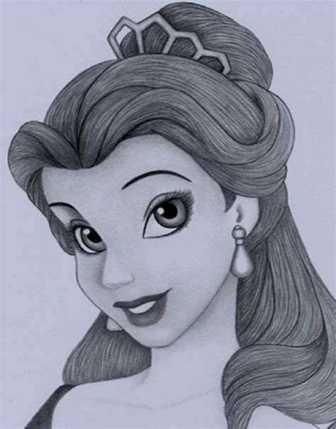 a drawing of princess aurora from disney's beauty and the beast, drawn in pencil