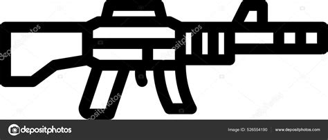 Gun M16 Outline Icon Outline Style Stock Vector by ©iconfinder 526554190