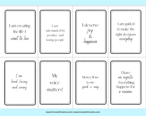 365 Affirmation Cards FREE sheet Printable Motivational | Etsy