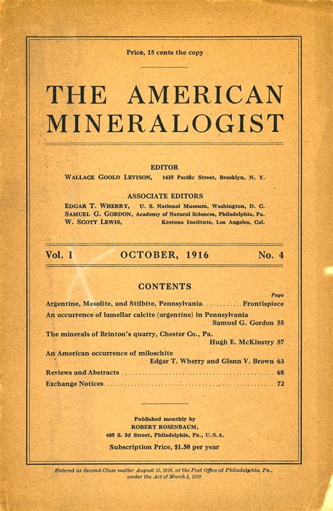 Mineralogical Society of America - Open Access Publications