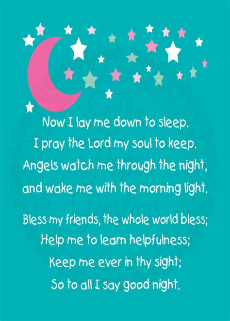 Children's Bedtime Prayer Art Print by thepaperparlourcom on Etsy