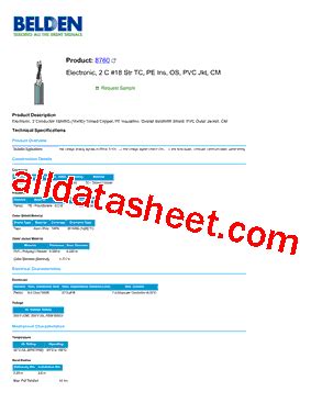 8760 Datasheet(PDF) - Belden Inc.