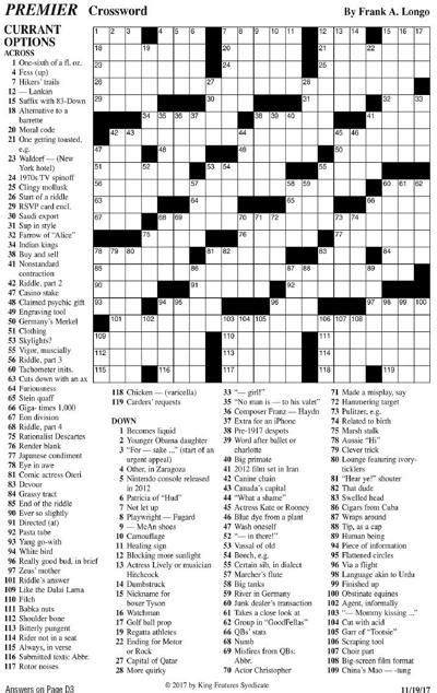 WEEKEND CROSSWORD | Puzzles | rutlandherald.com