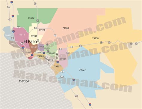 El Paso Zip Code Map - Zipcode Map El Paso, Texas - El Paso Map