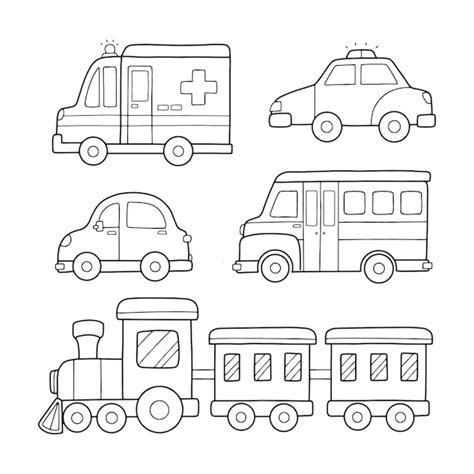 Premium Vector | Transportation Coloring Page