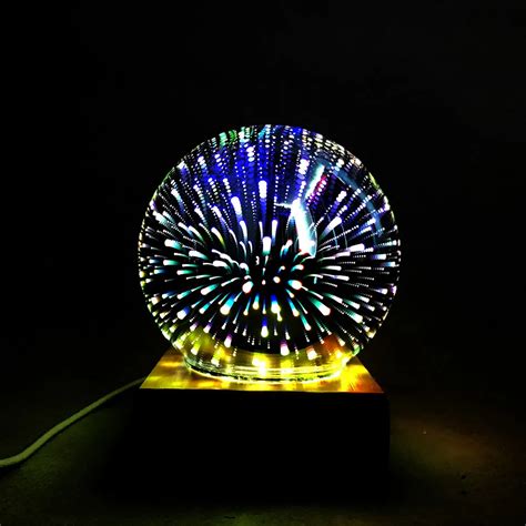 3D magic night lamp 3D glass magic night light wiht fireworks Or Gypsophila Or starry lamp For ...