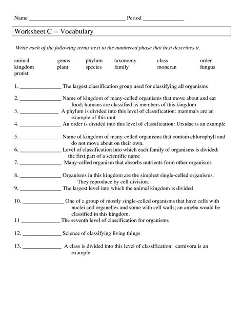 14 Best Images of Plant Classification Worksheet - Plant Tissue Worksheet Answers, Plant ...