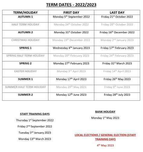 Term Dates 22/23 | Manchester Road Primary Academy