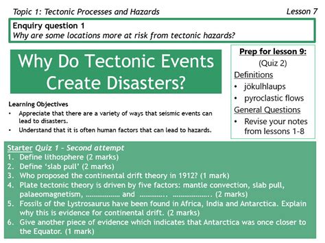 7 - Why do tectonic events create disasters? (Tectonics, Edexcel, A level) | Teaching Resources