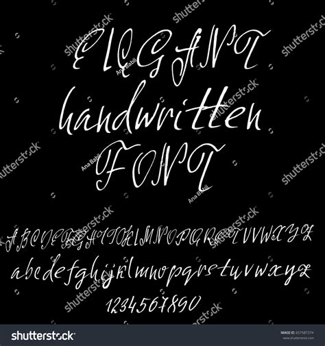 Hand Drawn Elegant Calligraphy Font Modern Stock Vector (Royalty Free ...