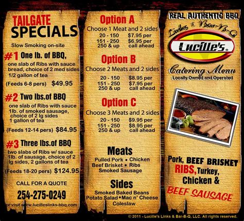 Menu at Lucille's Links & Bar-B-Q, Harker Heights