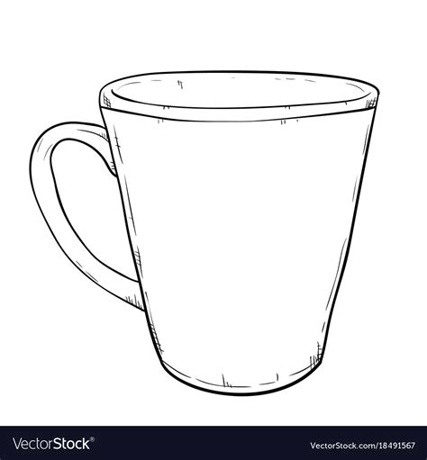 Sketch of cup Royalty Free Vector Image - VectorStock