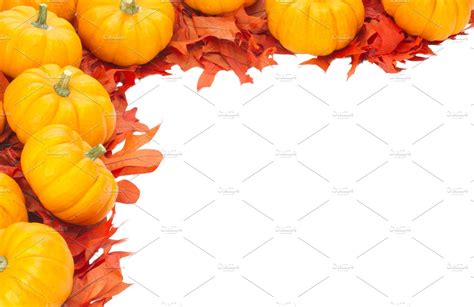 Fall pumpkin border | Holiday Stock Photos ~ Creative Market