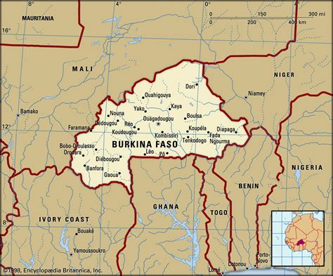 Map of Burkina Faso and geographical facts, Where Burkina Faso is on the world map - World atlas