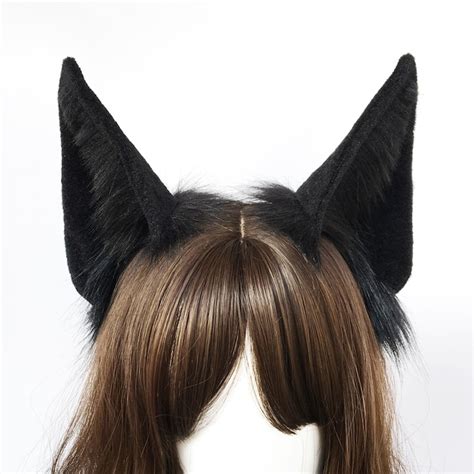 Cosplay ear anime cosplay faux fur ears anubis ears black | Etsy