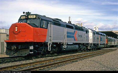 AMTK 535 Amtrak EMD SDP40F at Milwaukee, Wisconsin by Tom Farence | Amtrak, Amtrak train ...