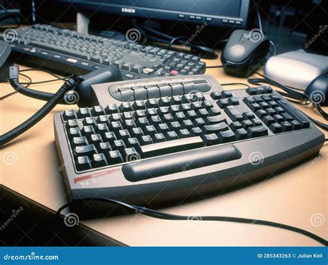 Ergonomic Office Setup with Mouse and Keyboard Stock Illustration - Illustration of fstop ...