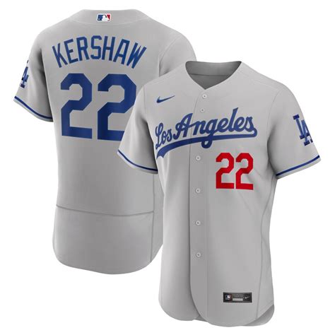 Men's Los Angeles Dodgers Clayton Kershaw Nike Gray Road 2020 Authentic ...