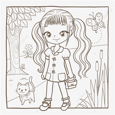 Gambar Kartun Doodle Kawaii Anime Halaman Mewarnai Ilustrasi Lucu Clipart Karakter Chibi Manga ...