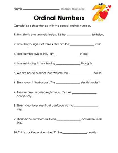 Ordinal Numbers Worksheets - 15 Worksheets.com