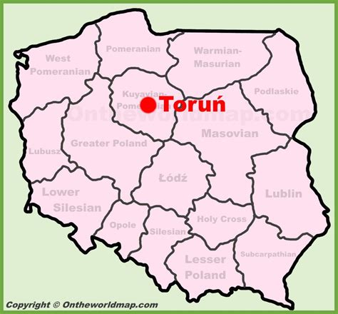 Toruń location on the Poland map - Ontheworldmap.com