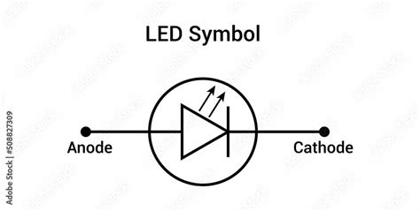 light emitting diode (LED) electrical symbol Stock Vector | Adobe Stock